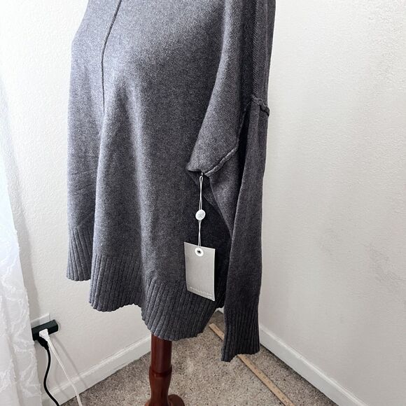 NWT Evolution By Cyrus Womens 2x Sweater Mock Neck Grey Soft Stretch Ribbed - Picture 3 of 9